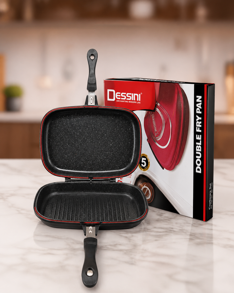 36cm Double Grill Pan with Extra Bonus Piece Included