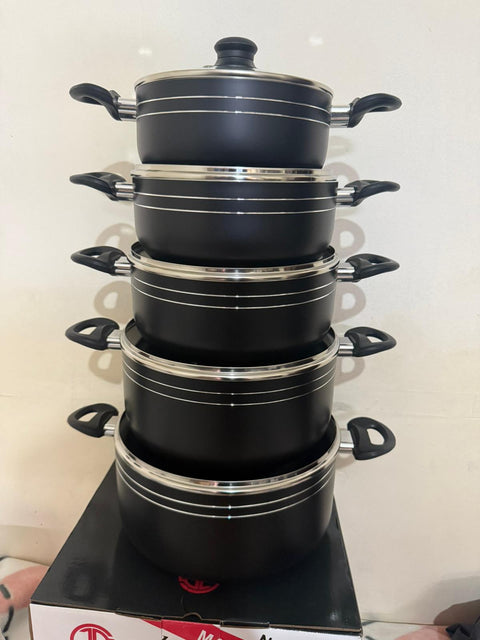 Nonstick Cooking Pot Set (5 Pieces) with Lids 20 cm  22 cm 24 cm 26 cm 28 cm