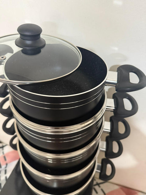 Nonstick Cooking Pot Set (5 Pieces) with Lids 20 cm  22 cm 24 cm 26 cm 28 cm