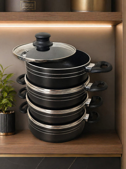Nonstick Cooking Pot Set (5 Pieces) with Lids 20 cm  22 cm 24 cm 26 cm 28 cm